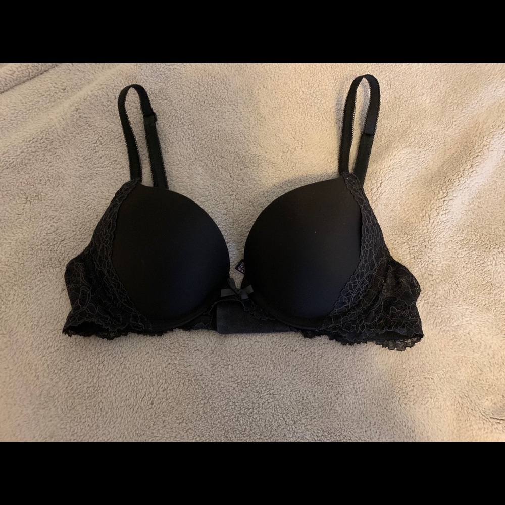 Victoria’s Secret black lace push up bra